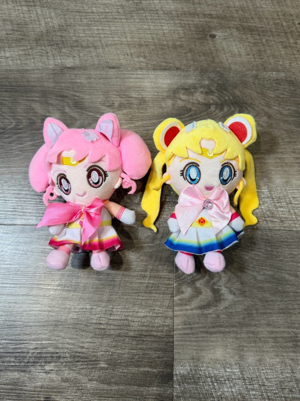 Sailor Moon and Chibi Moon Plush Keychain Set Like New